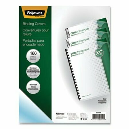 FELLOWES MFG Fellowes, Crystals Presentation Covers With Round Corners, 11 1/4 X 8 3/4, Clear, 100PK 52311